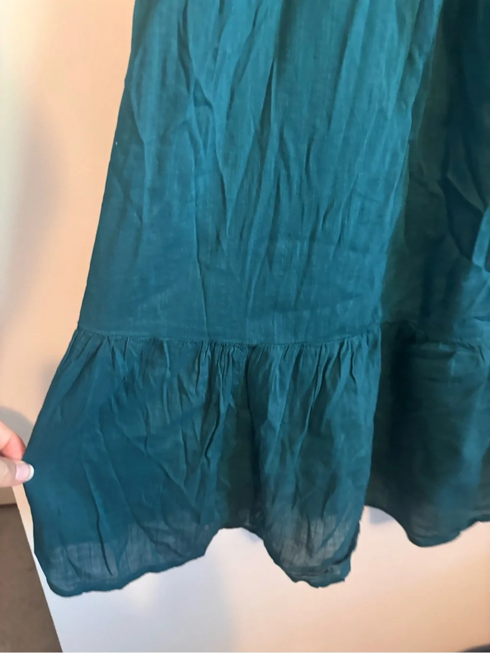 Old Navy Teal Green Cami Ruffled Tie Waist Casual Midi/Maxi Dress - Picture 5 of 7